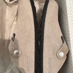 Birkenstock Beige Corduroy Slip-Ons